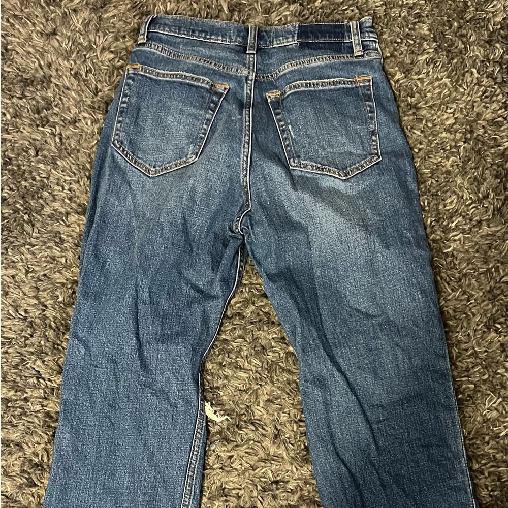 Abercrombie mom jeans with rips